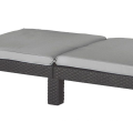 Chaise longue pliante en aluminium de piscine de rotin de PE avec le coussin